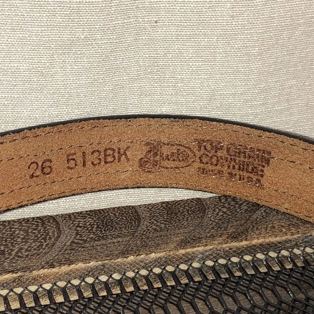 Vintage Justin’s Leather Belt Child 513BK Southwest Beaded Seed Bead 26 in USA